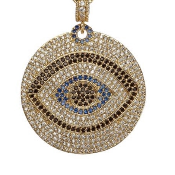 BOGO 1/2 OFF Gold-plated Silver & Crystal Evil Eye - Picture 3 of 3